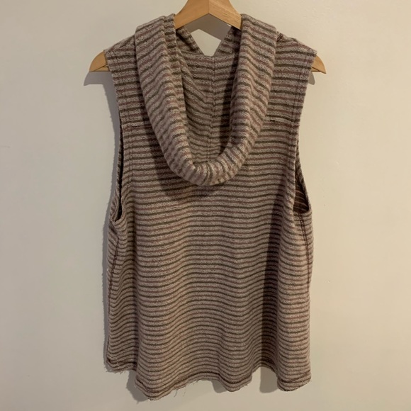 Free People Striped French Terry Sleeveless Hoodie - Picture 10 of 11